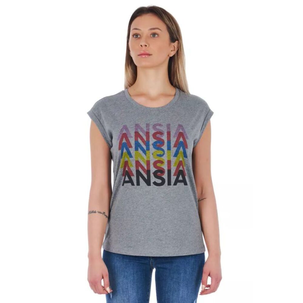 Frankie Morello Gray Cotton Women Women's T-Shirt